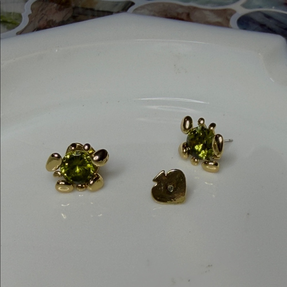 Kate spade light green and gold earrings